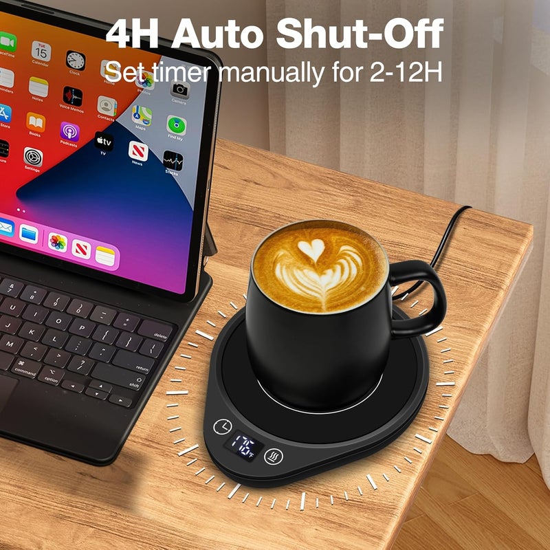 PUSEE Coffee Mug Warmer - Electric Large Candle Warmer Plate with 4H Auto Shut Off, 3-Temp Settings Cup Heater for Desk, Tea, Milk, Cocoa - Image 3
